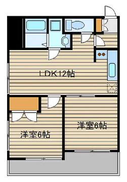 マンションヴィップ落合(2LDK/7階)の間取り写真