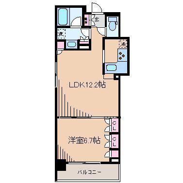 HF新横浜レジデンス(1LDK/4階)の間取り写真
