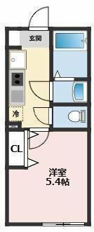 ヴィレセゾン長津田(1K/1階)の間取り写真