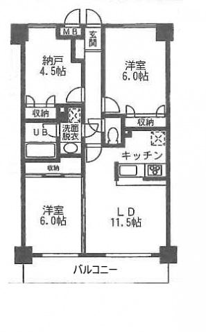 FOREST RIVER AVE(2SLDK/1階)の間取り写真