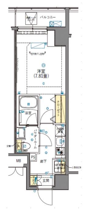 SHOKEN RESIDENCE早稲田(1K/7階)の間取り写真