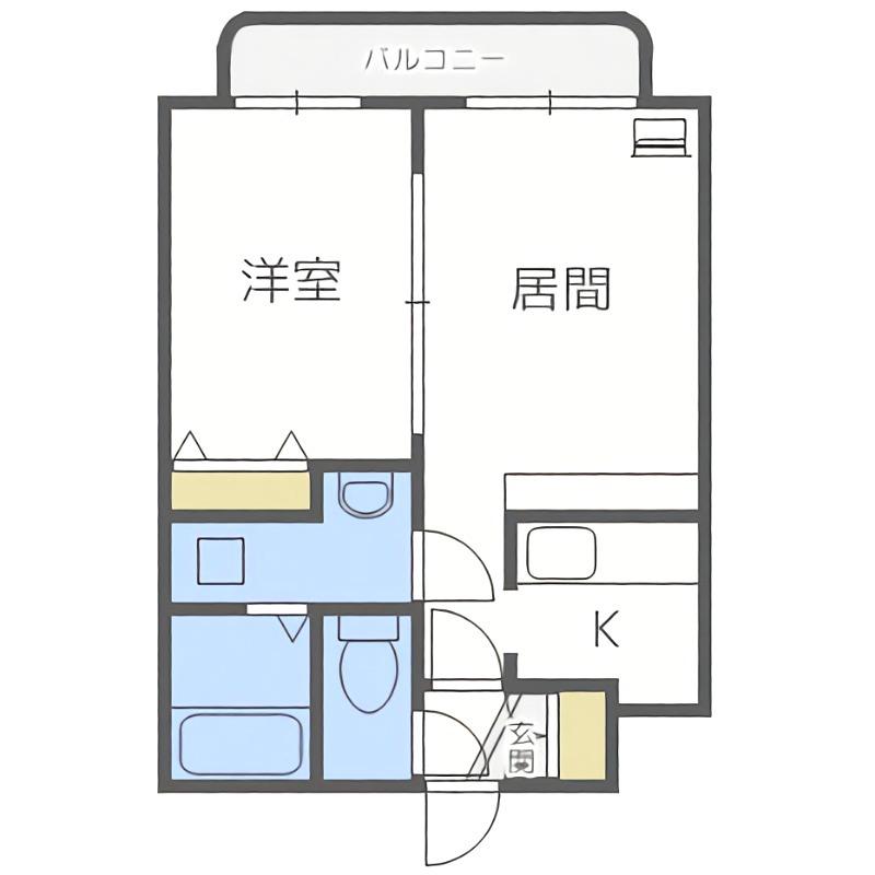 ティアラ大谷地I(1LDK/4階)の間取り写真