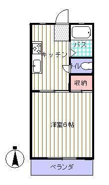 フレグランス聖陵(1K/2階)の間取り写真