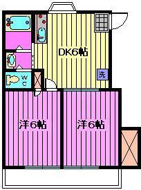 グレイスハイム A(2DK/1階)の間取り写真
