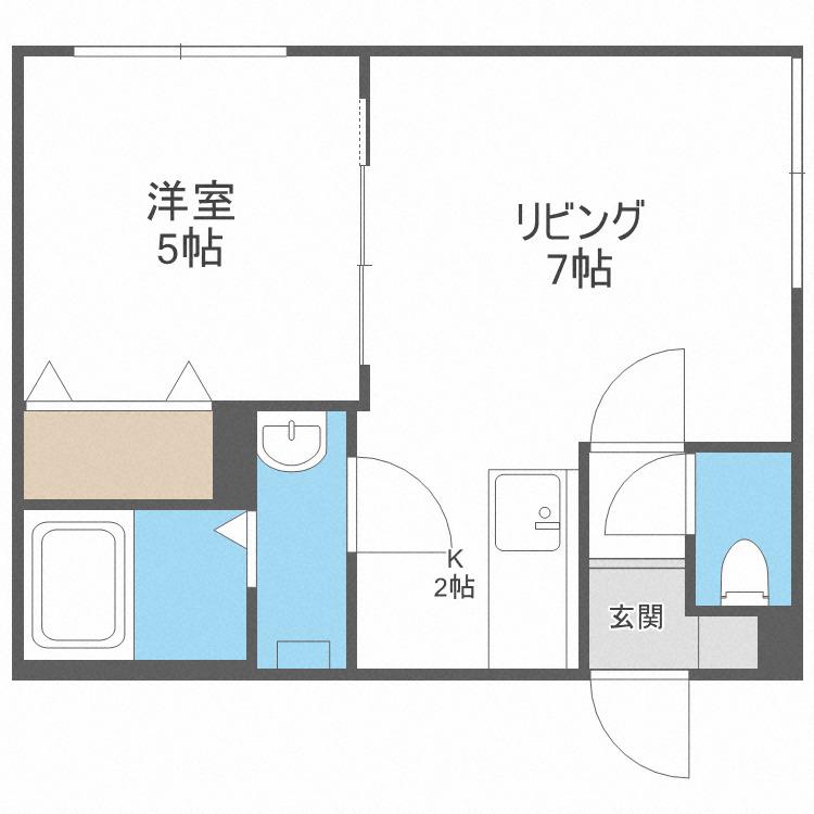 プルメリア栄通(1LDK/1階)の間取り写真