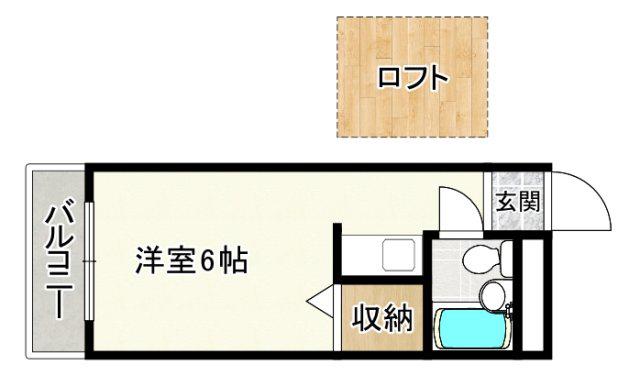 CASA元浜(ワンルーム/2階)の間取り写真