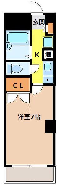 プチメゾン若柳(1K/1階)の間取り写真