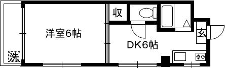レジデンスアムール(1DK/3階)の間取り写真