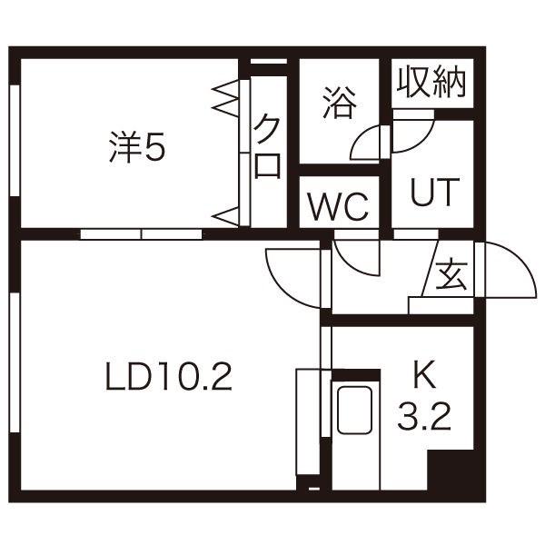 コートS&R(1DK/3階)の間取り写真
