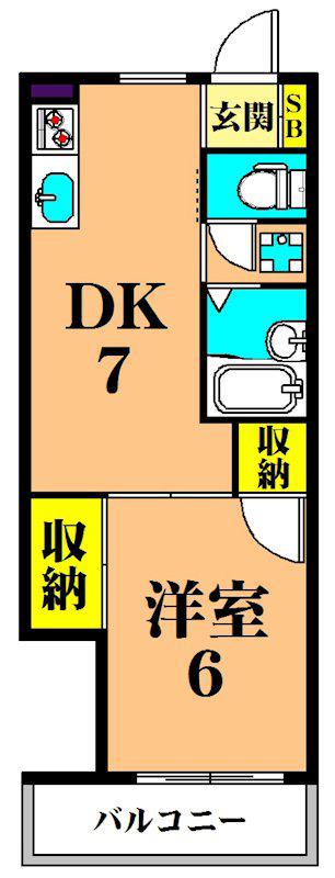 サンハイツ寿(1DK/3階)の間取り写真