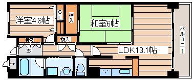 プライムアーバン堤通雨宮(2LDK/3階)の間取り写真