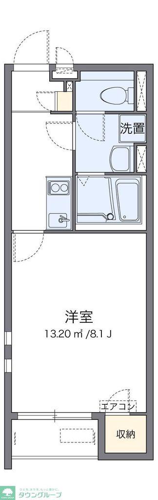 クレイノアークトゥルスII(1K/1階)の間取り写真