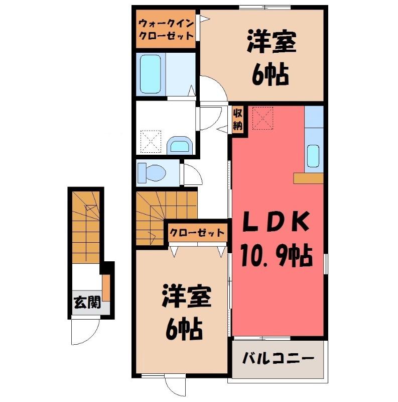 セレーノ A(2LDK/2階)の間取り写真