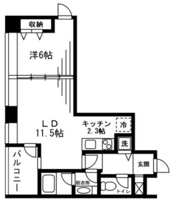 レジディアタワー麻布十番(1LDK/10階)の間取り写真