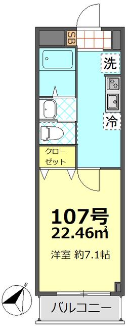 エステ阿佐ヶ谷(1K/1階)の間取り写真