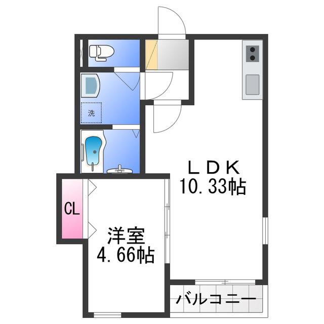 FSTYLE平井(1LDK/2階)の間取り写真