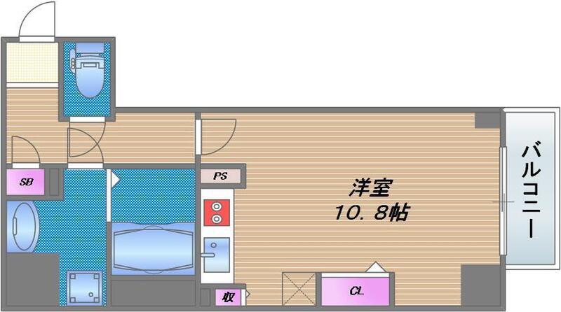 ドゥーエ玉造(ワンルーム/11階)の間取り写真