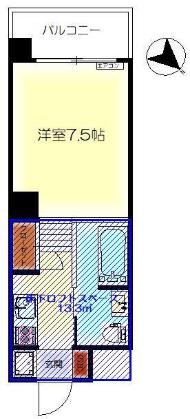 DER STRADA Y2 青山(ワンルーム/8階)の間取り写真