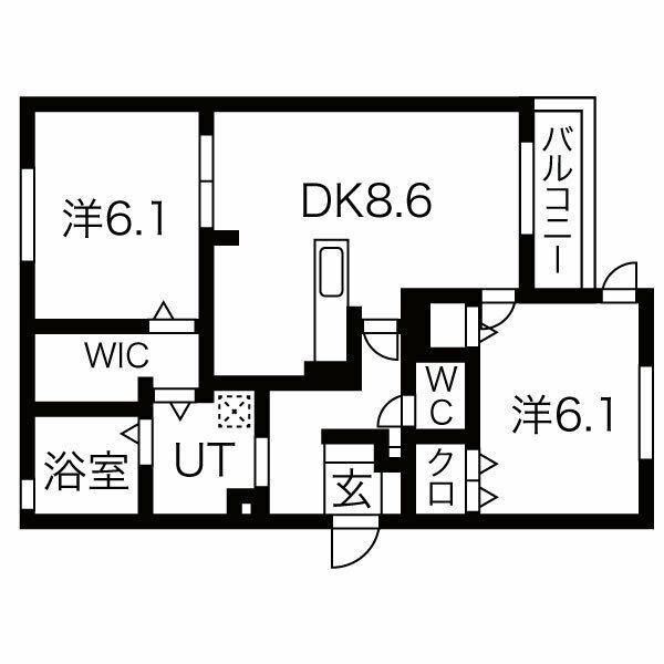 エルクラシコ(2DK/3階)の間取り写真