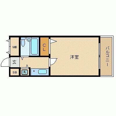 ルイシャトレ恵比寿(1K/4階)の間取り写真