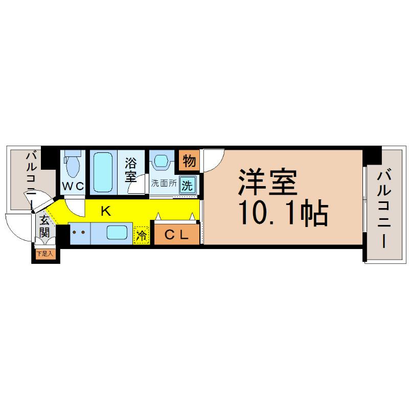 CHIKUSA RISE(1K/9階)の間取り写真