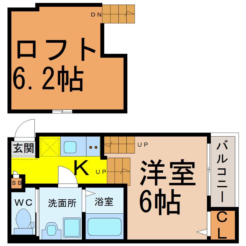 ボヌール中村公園(1K/1階)の間取り写真
