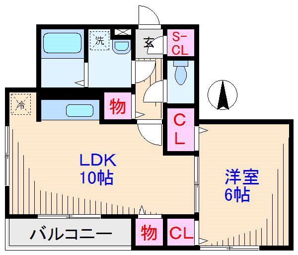 ウィングコート・イースト(1LDK/3階)の間取り写真