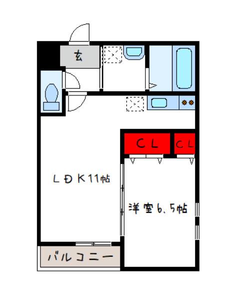 メゾン サンテヴェルデ(1LDK/2階)の間取り写真