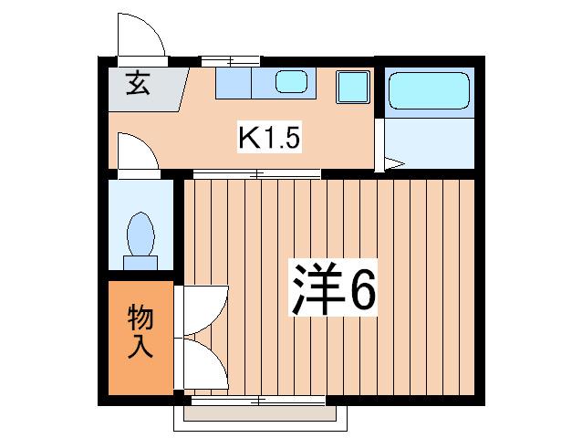 和光荘(1K/2階)の間取り写真