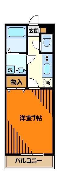 アムールTODORI(1K/1階)の間取り写真