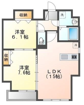 GRAND SOLEIL大須白川(2LDK/4階)の間取り写真