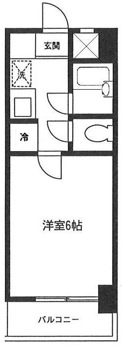 パルティール田代(1K/4階)の間取り写真