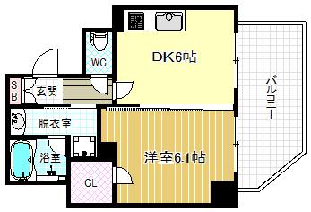 エステムプラザ梅田イースト(1DK/9階)の間取り写真
