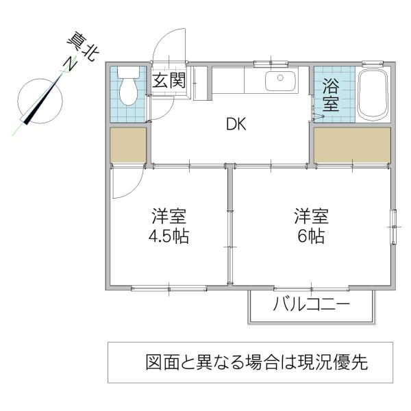 サカエリート(2DK/2階)の間取り写真