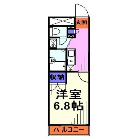 アムール プリヴェール(1K/2階)の間取り写真