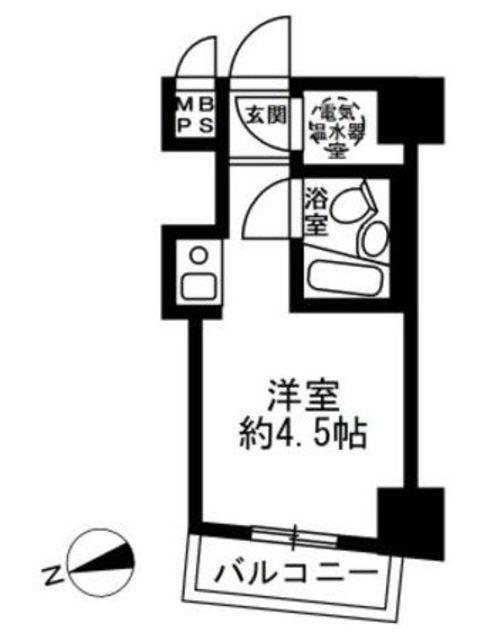 ハイツ芝大門(ワンルーム/5階)の間取り写真