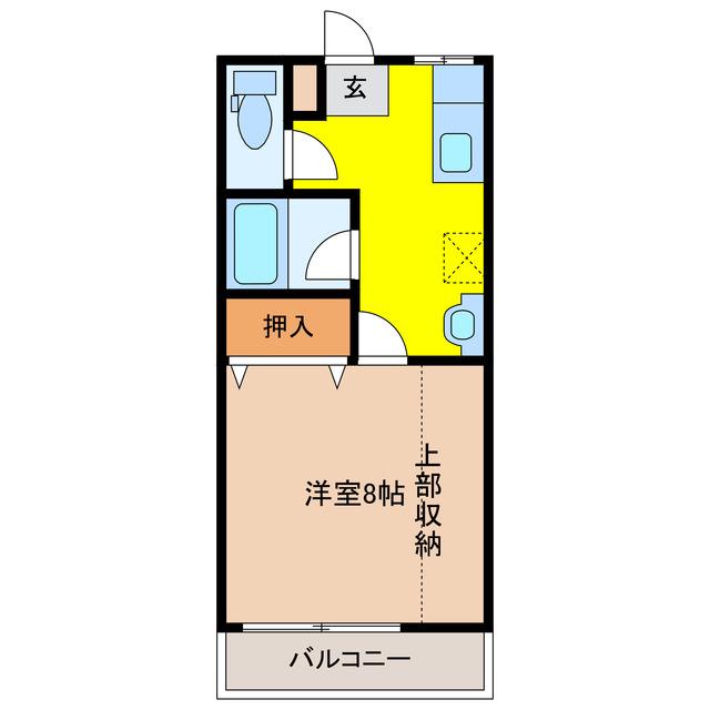 イースト・ヴィラ(1K/2階)の間取り写真