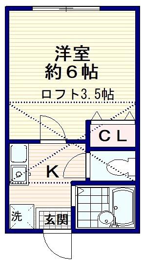 東京メトロ丸ノ内線 新高円寺駅 徒歩11分 2階建 築21年(1K/2階)の間取り写真
