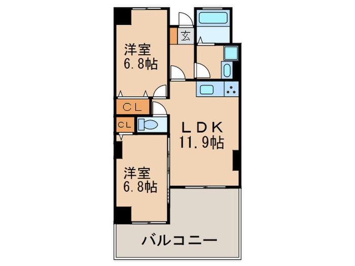 EVER GREEN UJI(2LDK/3階)の間取り写真