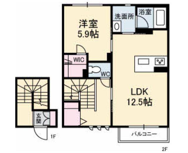 ディアコート新涯(1LDK/1階)の間取り写真