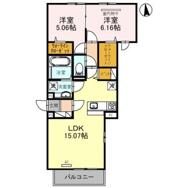 ラ・メゾン狭山(2LDK/3階)の間取り写真