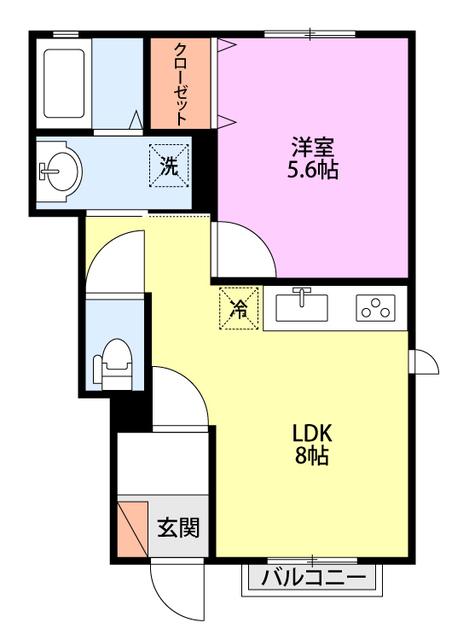 レトアベルク(1LDK/1階)の間取り写真