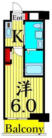 RJRリクロス高砂(1K/7階)の間取り写真