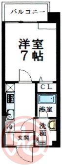 REI難波西(1K/6階)の間取り写真