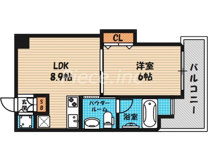 サクセス天神橋フロント(1LDK/5階)の間取り写真