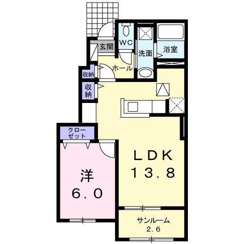 Y PLACE III(1LDK/1階)の間取り写真