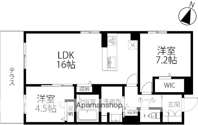 シクラシオン(2LDK/1階)の間取り写真