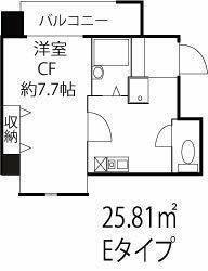 ドミール初台(1K/3階)の間取り写真