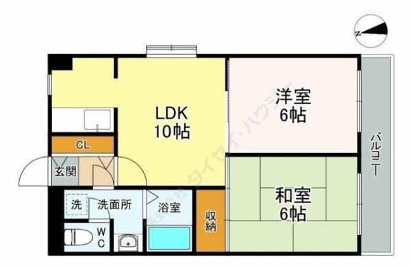 テルージュ菊名II(2LDK/1階)の間取り写真