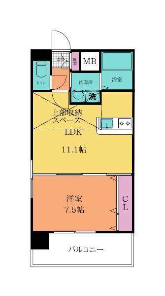 NO.65 CROSSING TOWER(1LDK/21階)の間取り写真